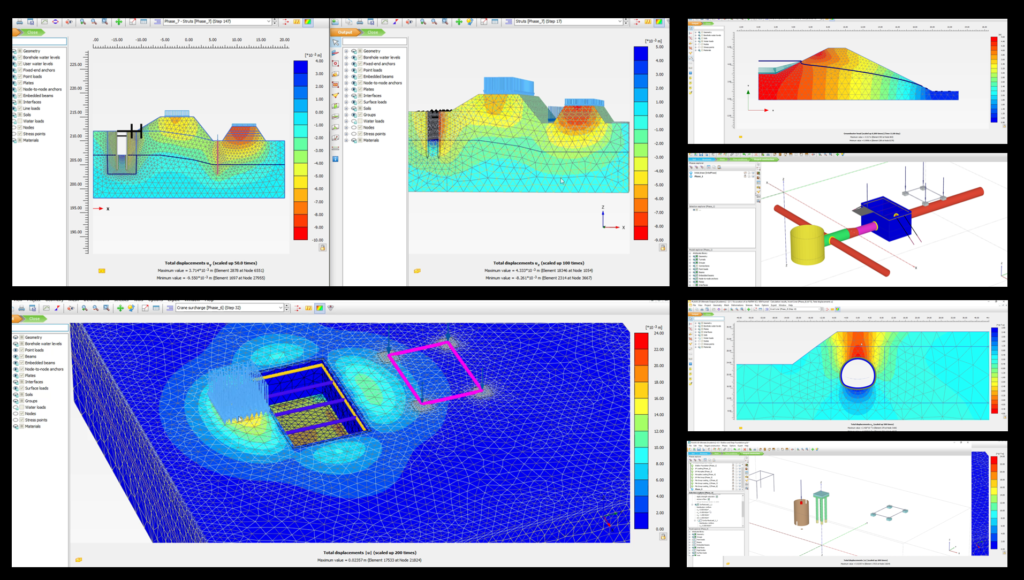 Computer screen showing 3D ground model used in Specialist Engineering Assessment