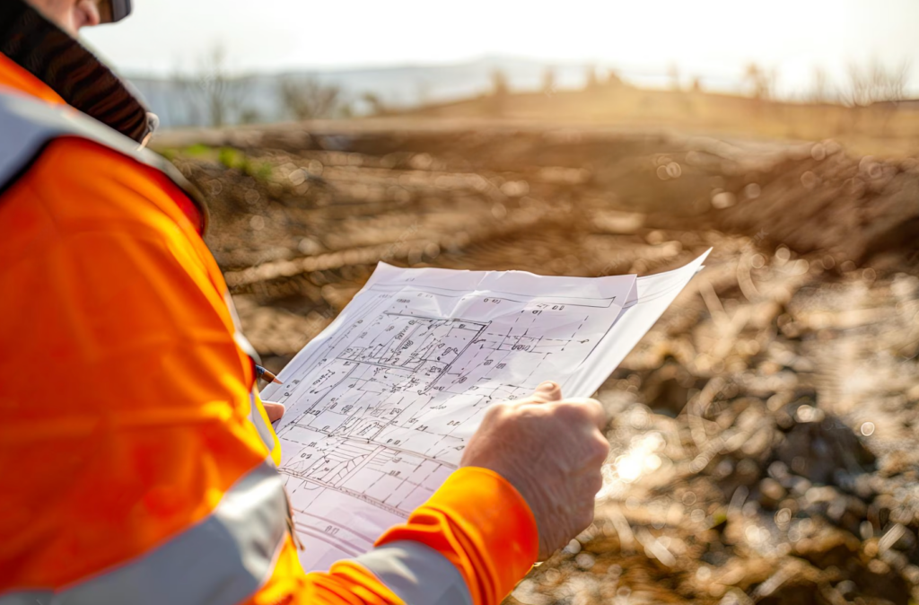 Construction professional on site highlighting the role of Specialist Engineering Assessment in managing ground conditions and protecting surrounding structures