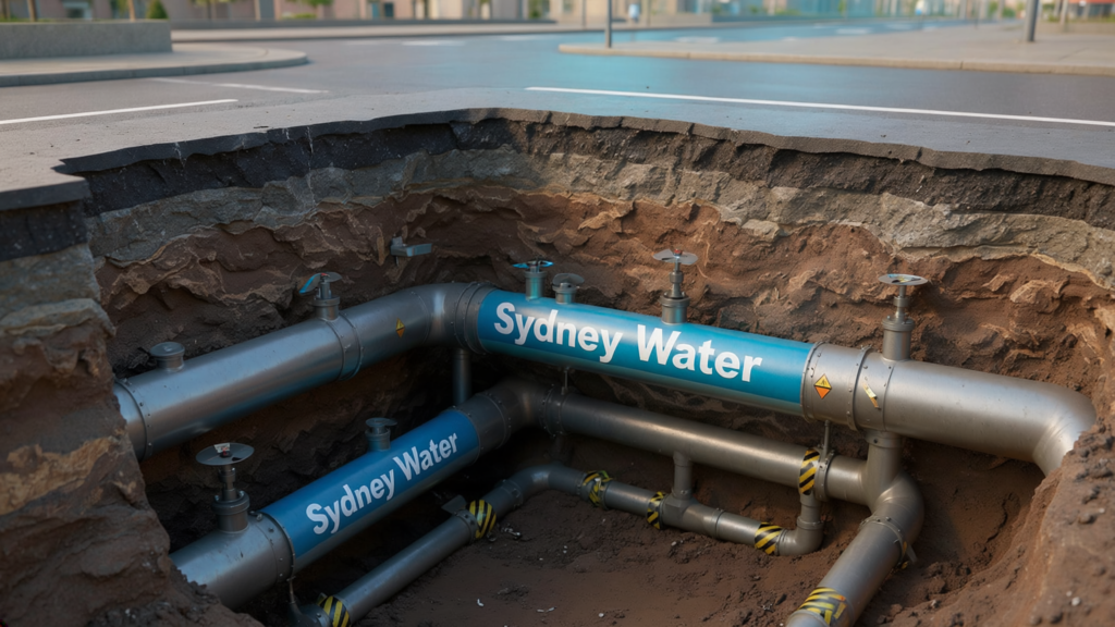 Diagram showing Sydney Water zone of influence and proximity of construction excavation